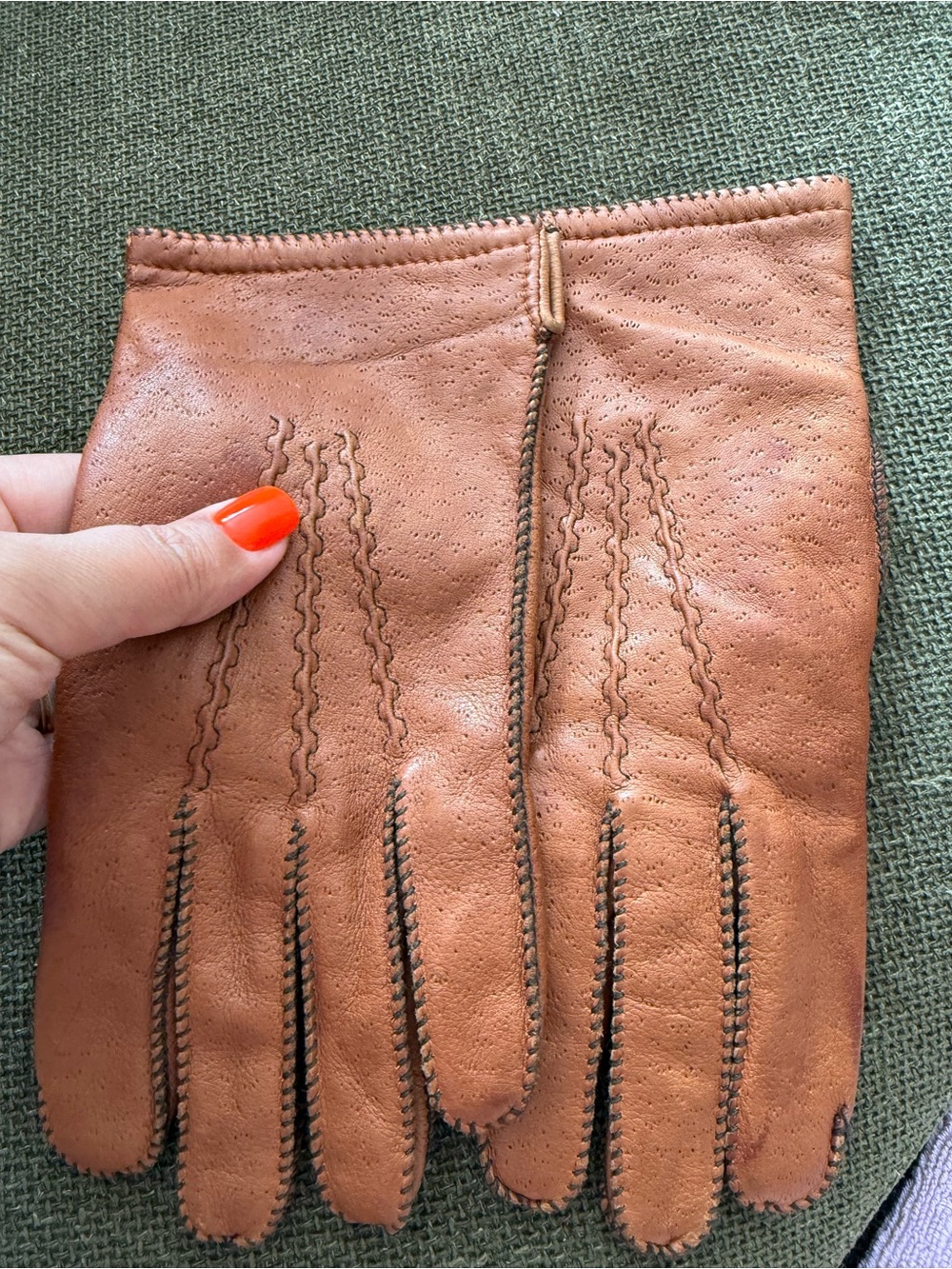 Leather Driving Gloves for Men - Tan